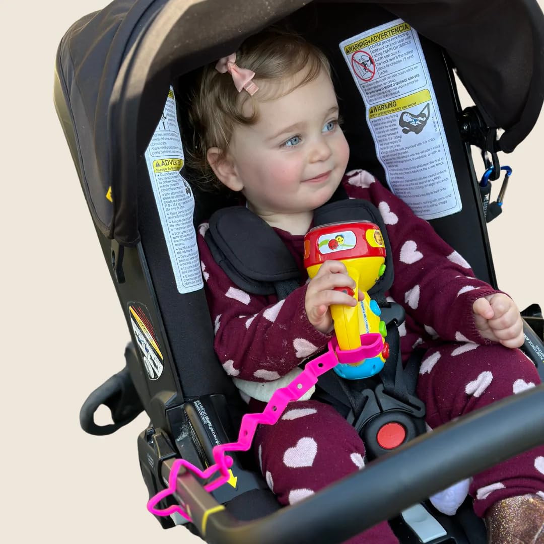 Busy Baby silicone bungee is dishwasher safe and easy to clean.