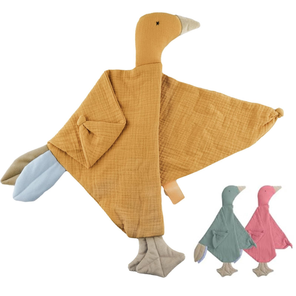 BUT NOT goose lovey ginger with soft muslin fabric for gentle baby comfort.