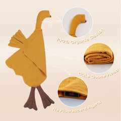 But Not Goose Lovey security blanket in yellow aids comforting moments on the go.