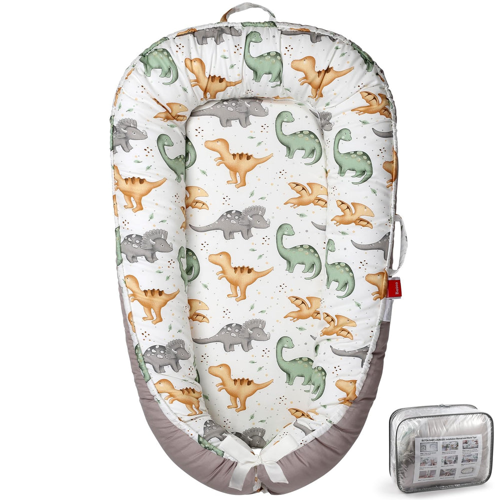 BUTOA Baby Lounger with breathable cotton cover for cozy newborn lounging.