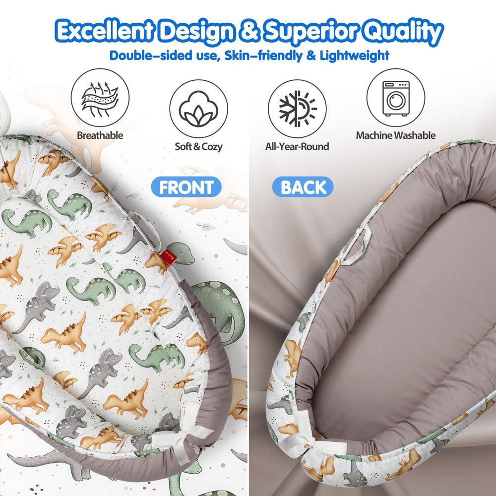 BUTOA Baby Lounger double-sided design lets you switch patterns.