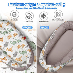 BUTOA Baby Lounger double-sided design lets you switch patterns.
