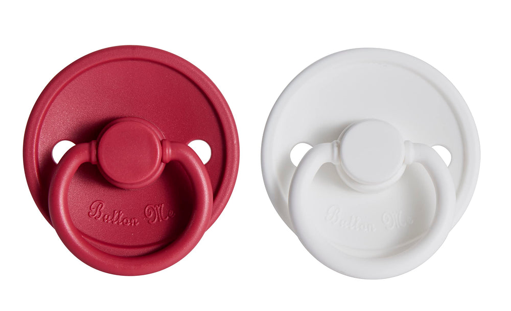Button Me two-pack pacifiers ready for gifting with lasting comfort