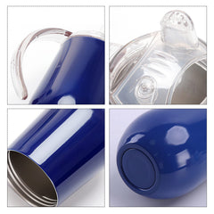 Buumin sippy cup with silicone lid stays secure during travel.