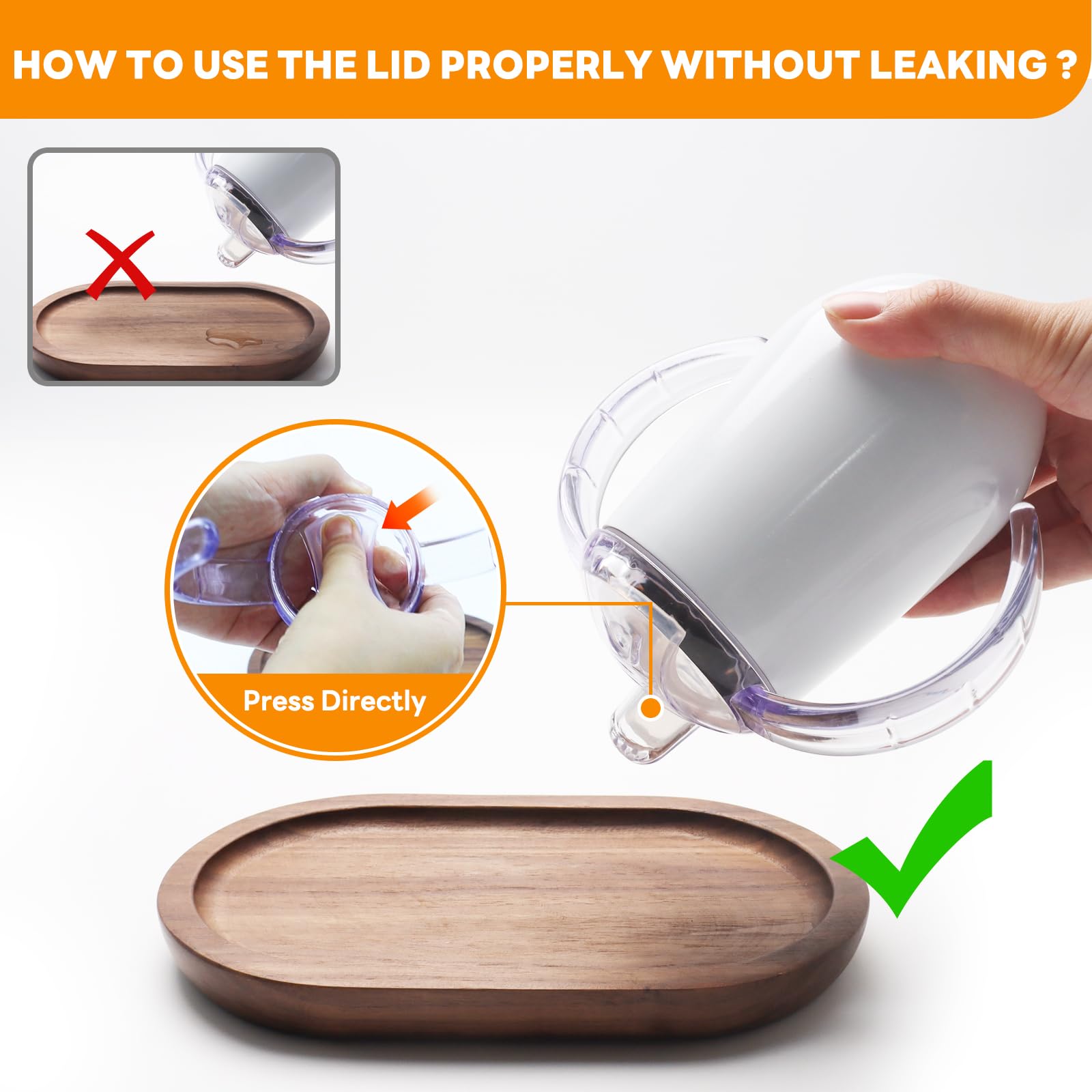 Buumin silicone lids closeup on white cup, leak-resistant seal for mess-free sipping.