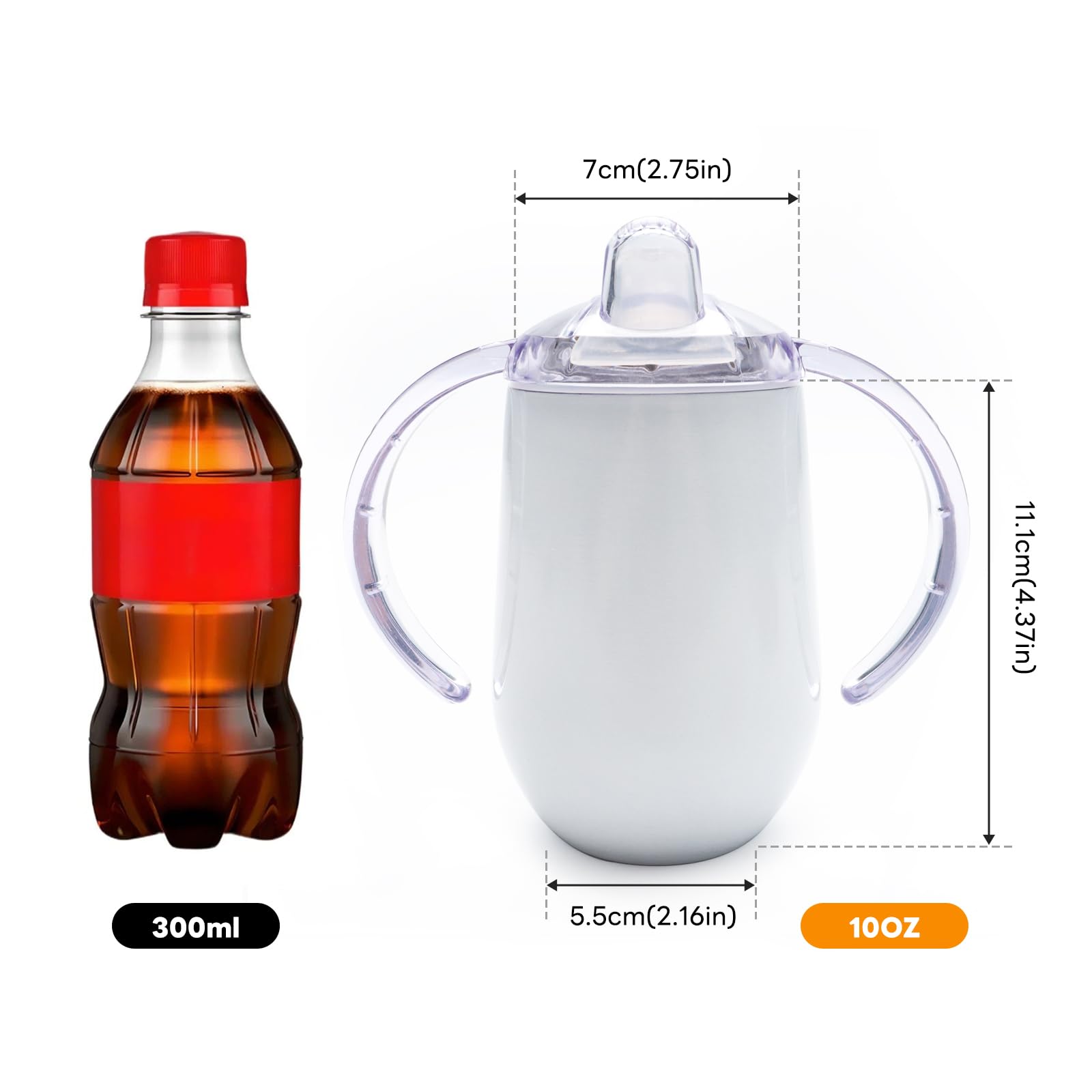 Buumin toddler cup with easy-grip body, perfect for little hands.