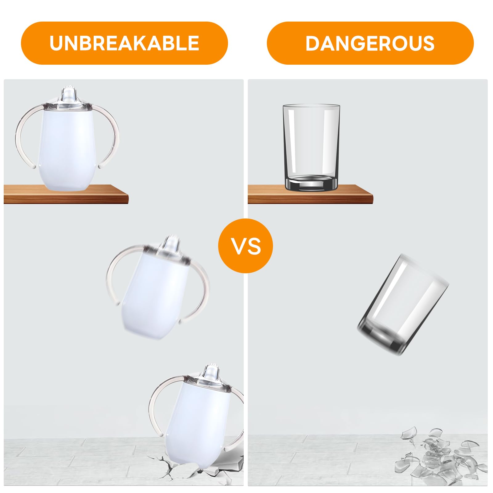 Buumin travel-friendly white sippy cup, ideal for car and outdoor activities.