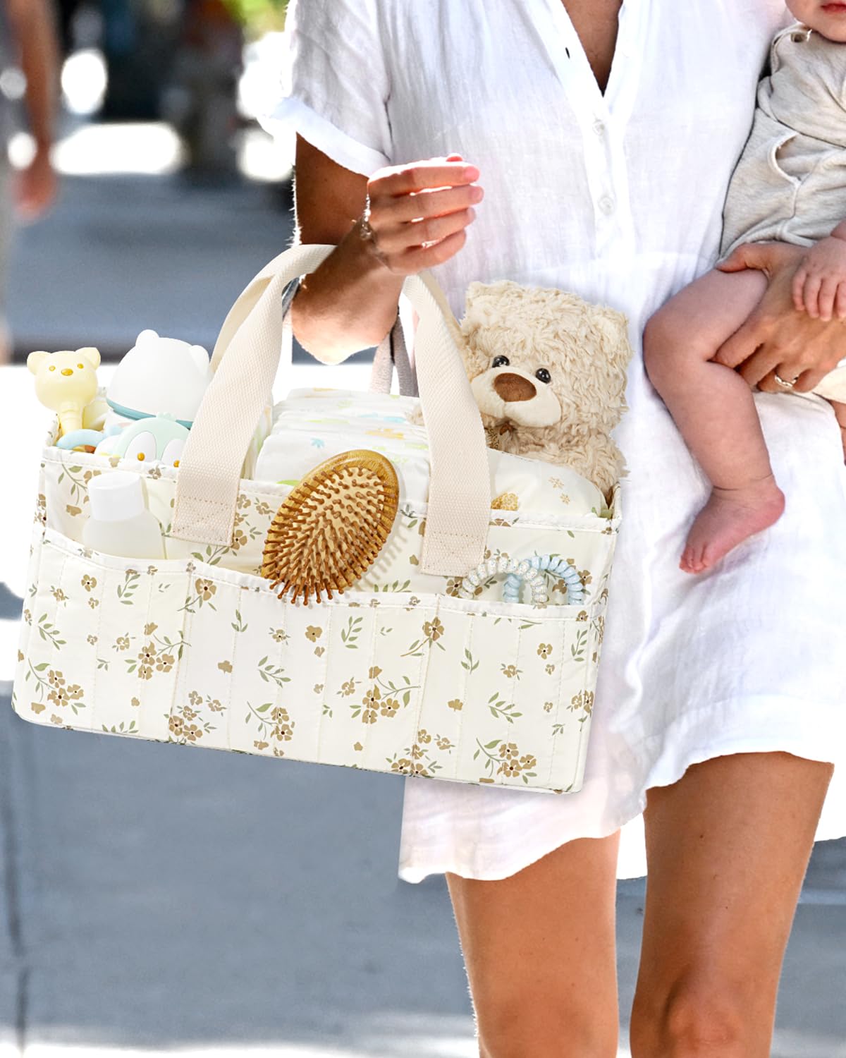 BuyCard Floral Bbay Gift-Ready Caddy makes a stylish baby shower gift