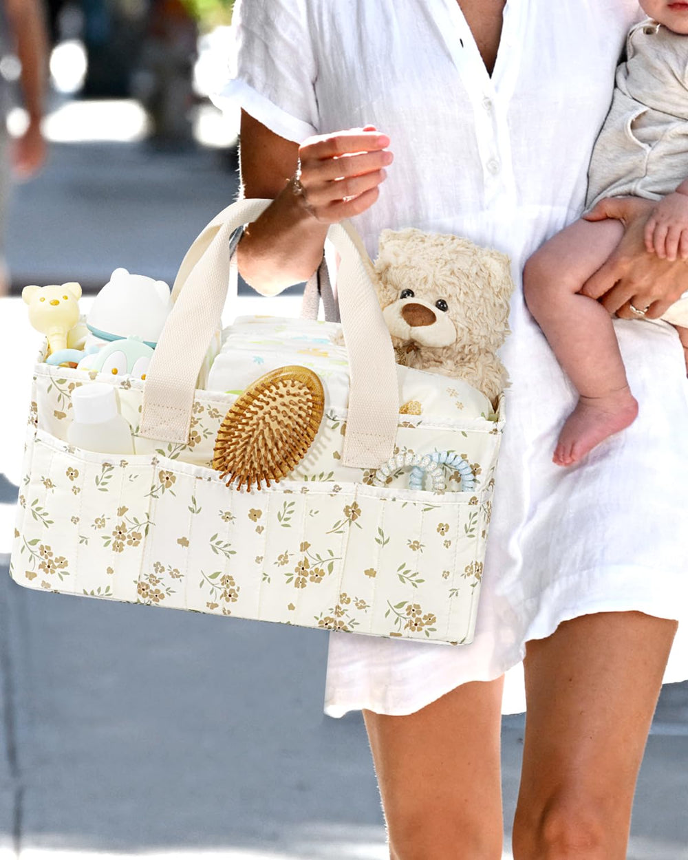BuyCard Floral Bbay Gift-Ready Caddy makes a stylish baby shower gift