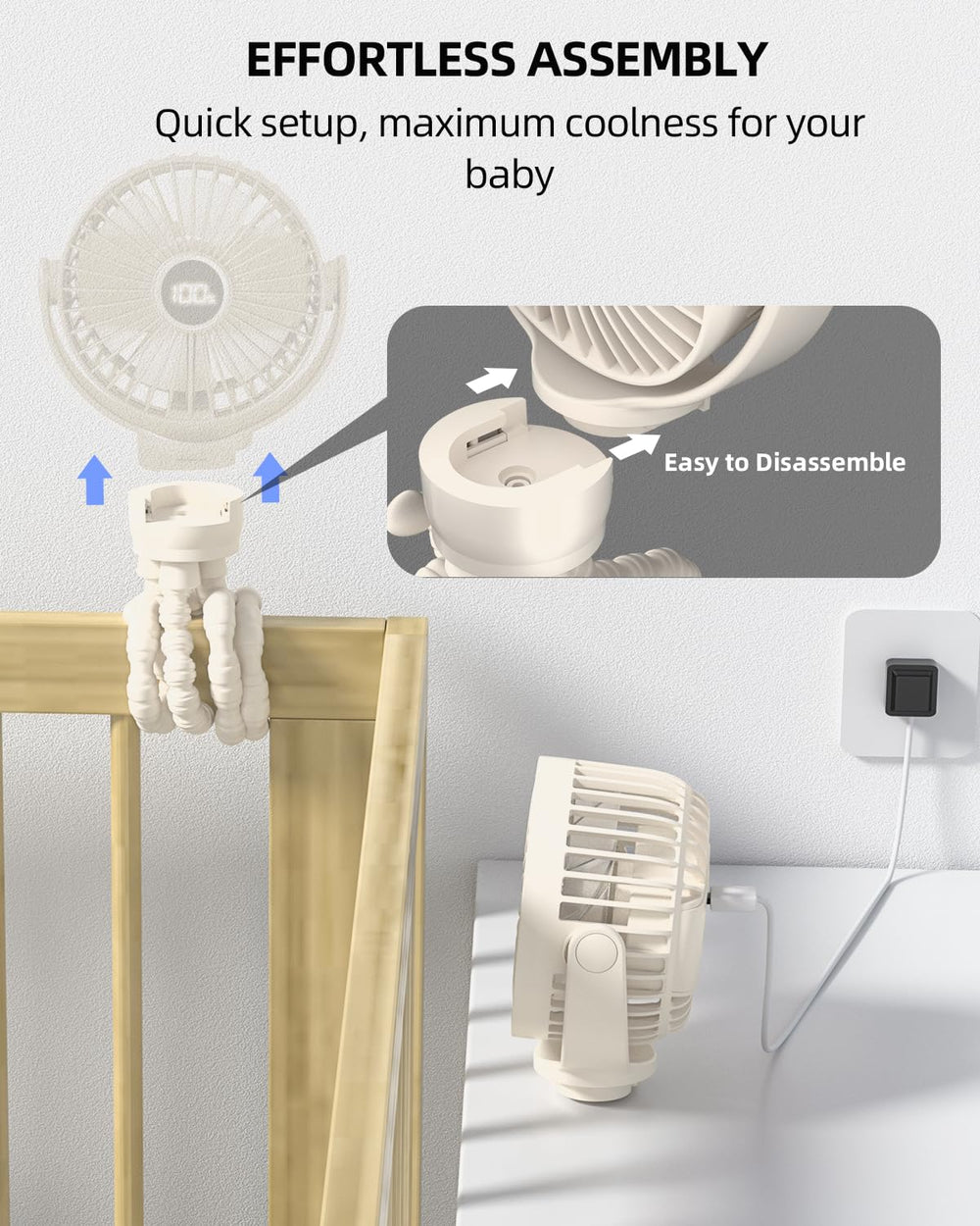 BuyWoo three-speed settings to adapt airflow indoors and outdoors.