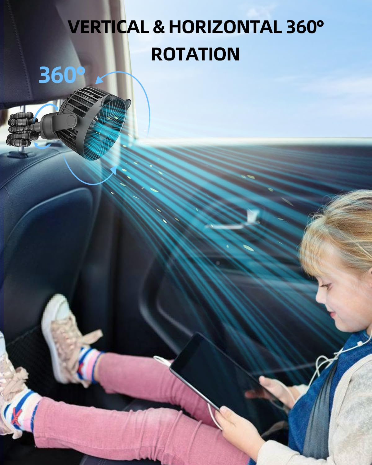 Buywoo lightweight, compact stroller fan for easy carrying and storage