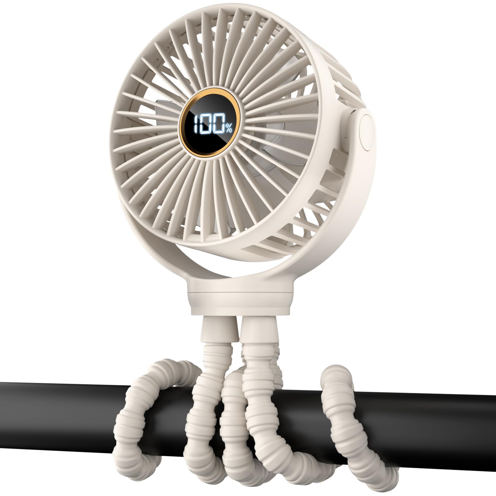 BuyWoo portable stroller fan with 360° rotation for on-the-go cooling.