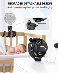 Buywoo portable clip-on fan designed for car seats, cribs, and strollers
