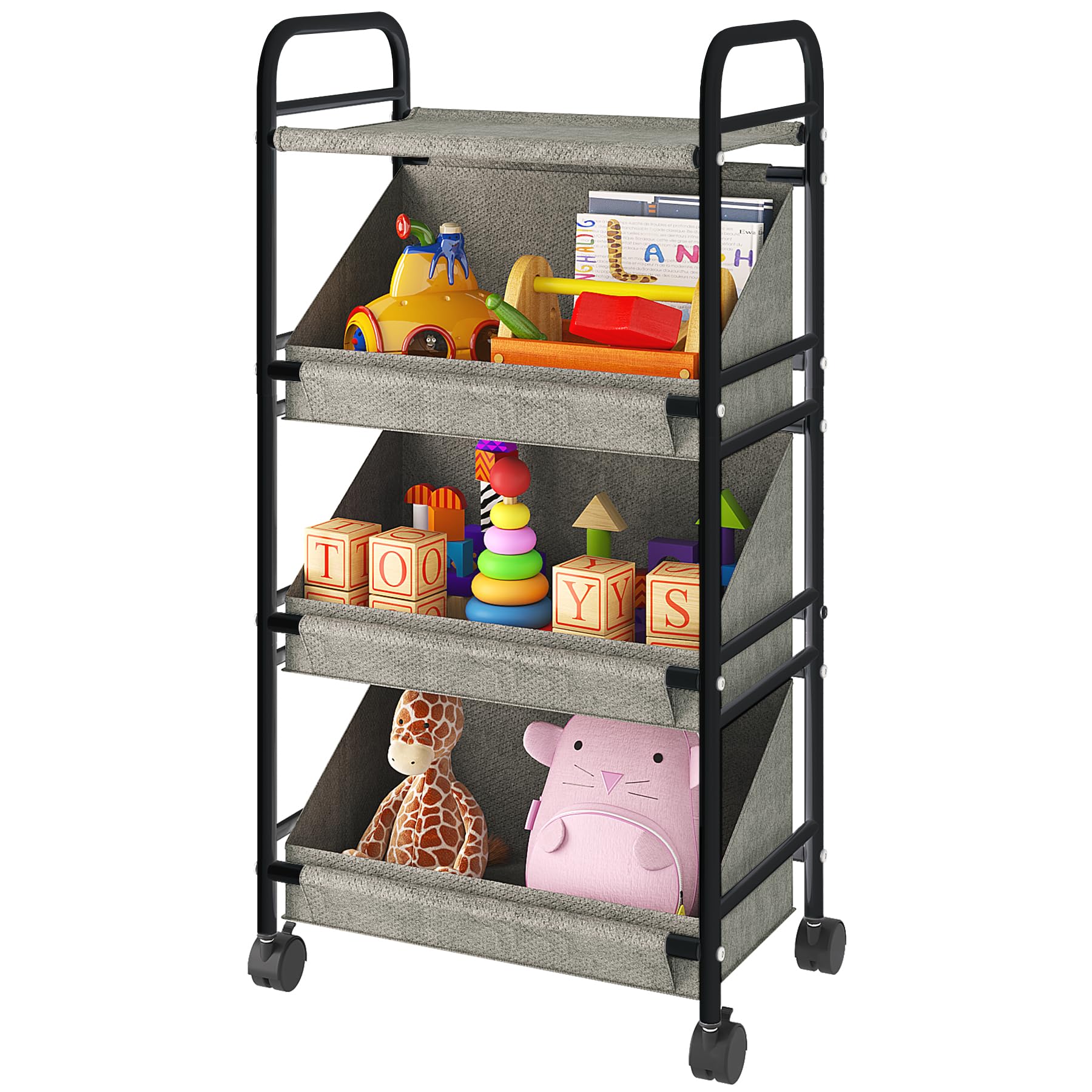 Buzowruil trolley with a sturdy metal frame for durable storage in any room