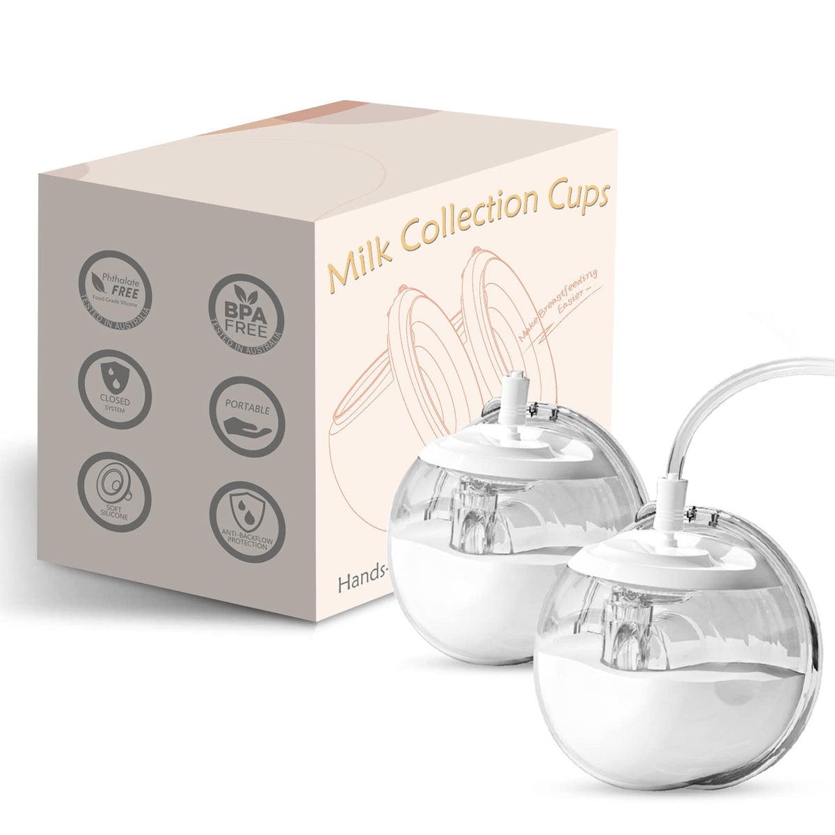 Bwcece wearable silicone milk collection cups for hands-free pumping