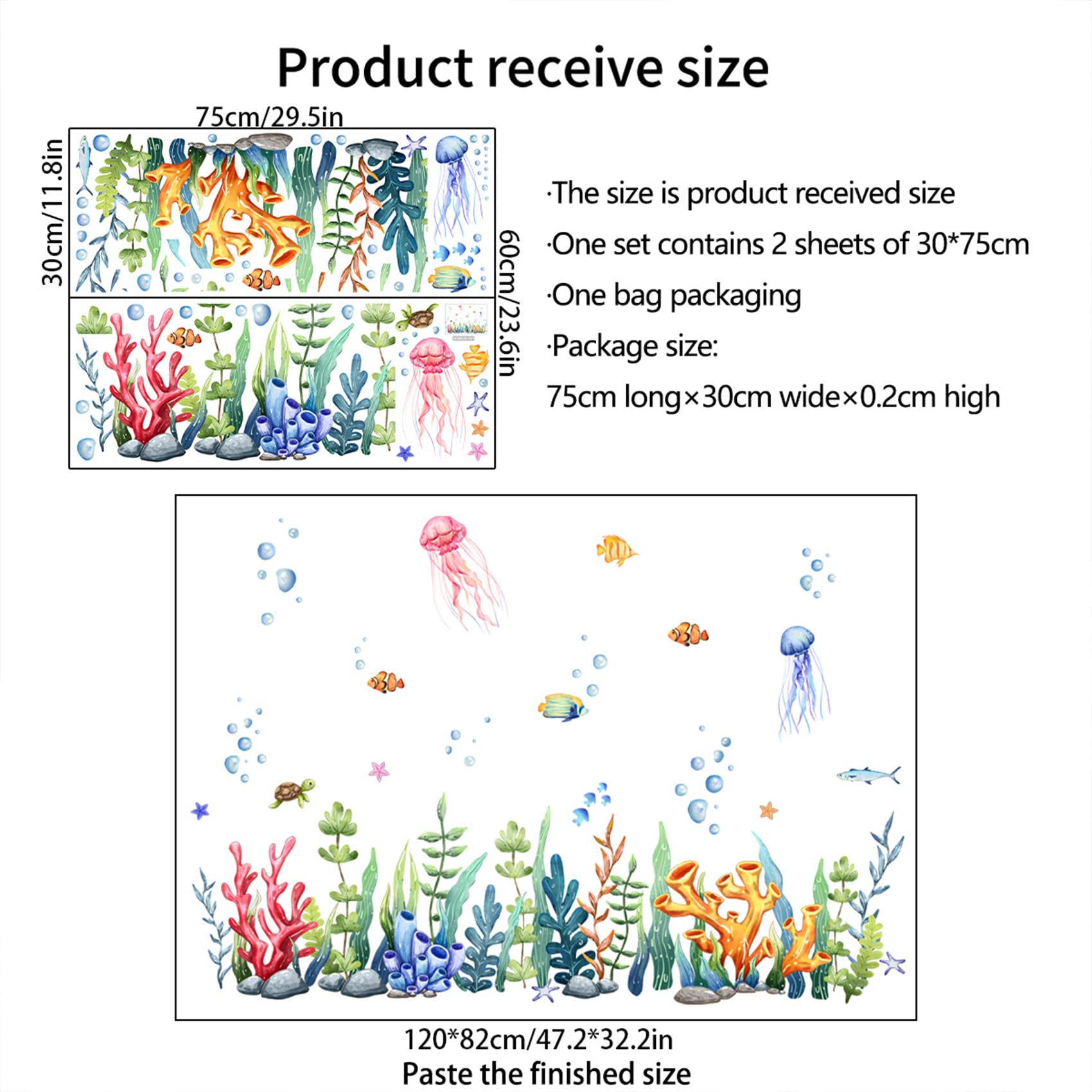 BWCXXZH Under The Sea ocean life stickers are easy to remove