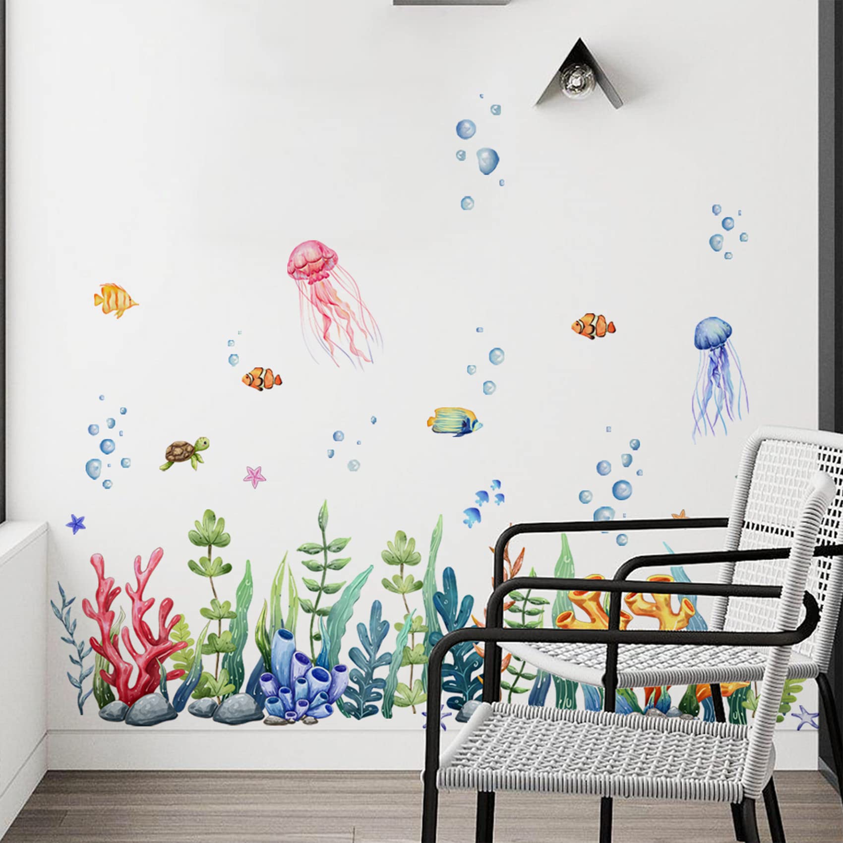 BWCXXZH Under The Sea seaweed grass decals lush wall accents