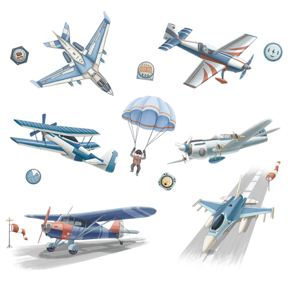 BWCXXZH watercolor fighter aircraft wall sticker sparks imaginative play for kids