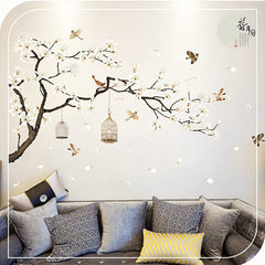 BWCXXZH Peel-and-stick cherry blossom decals are easy to reposition on smooth surfaces.