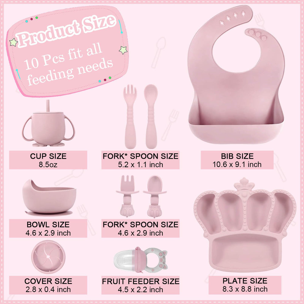 BXLL divided crown plate with five sections keeps foods separated for easier self-feeding