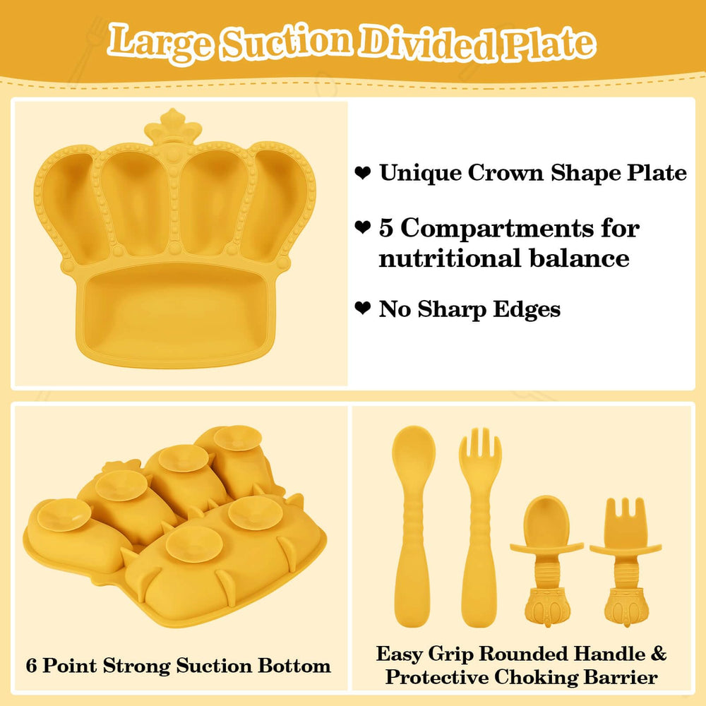 BXLL silicone bib with food catcher protecting clothes from messes