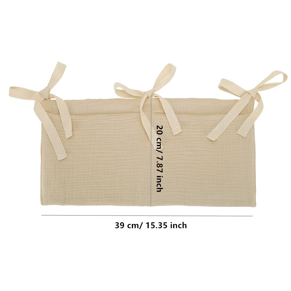 BxuanW crib organizer hangs on the rail, keeping wipes within reach
