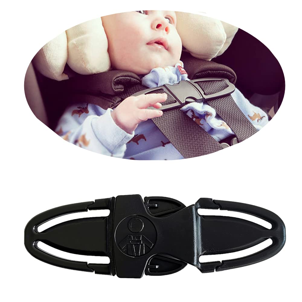 BxuanW seat chest harness clip closeup in black shows durable construction for secure car rides
