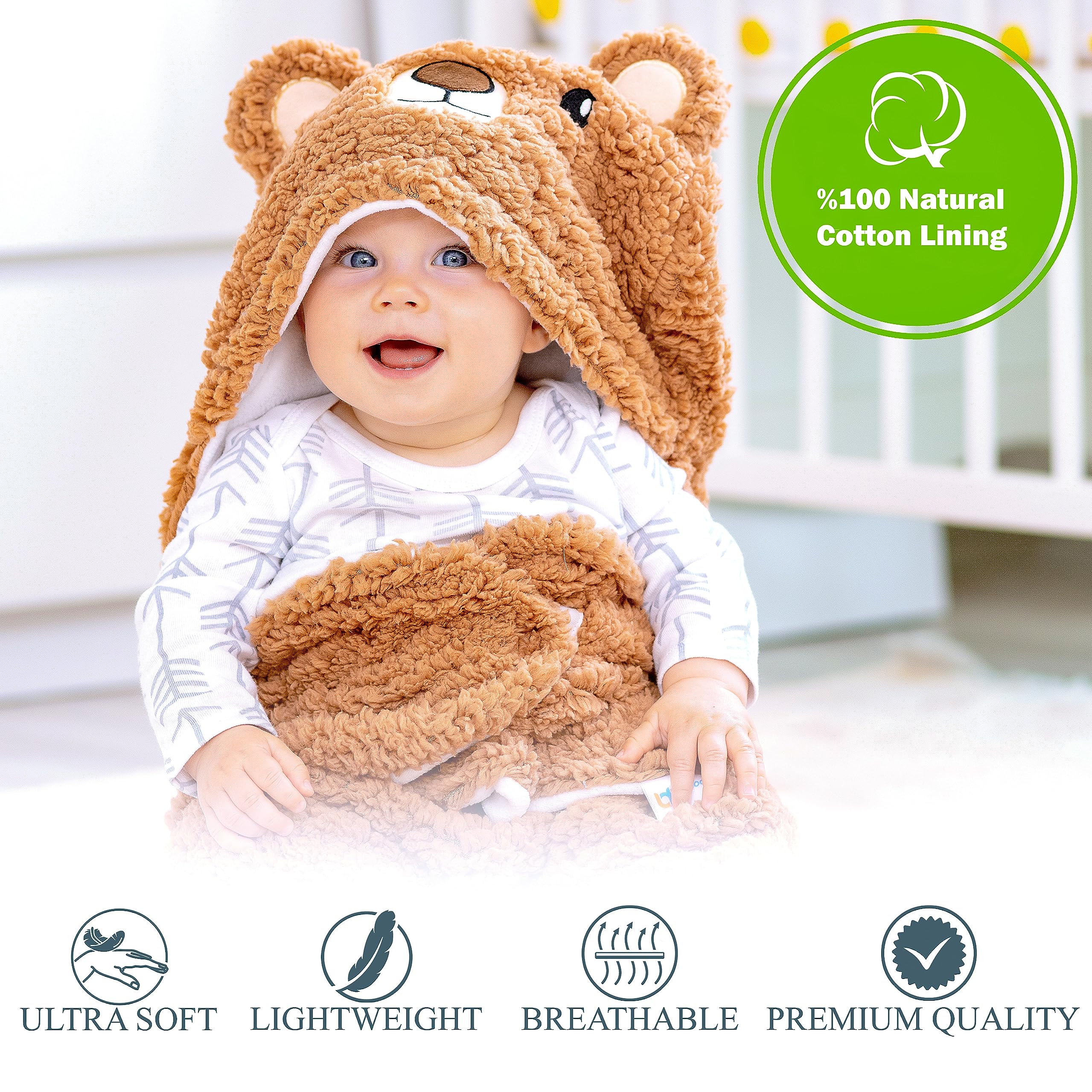 BYDOOO BD organic cotton lining provides breathable, gentle touch