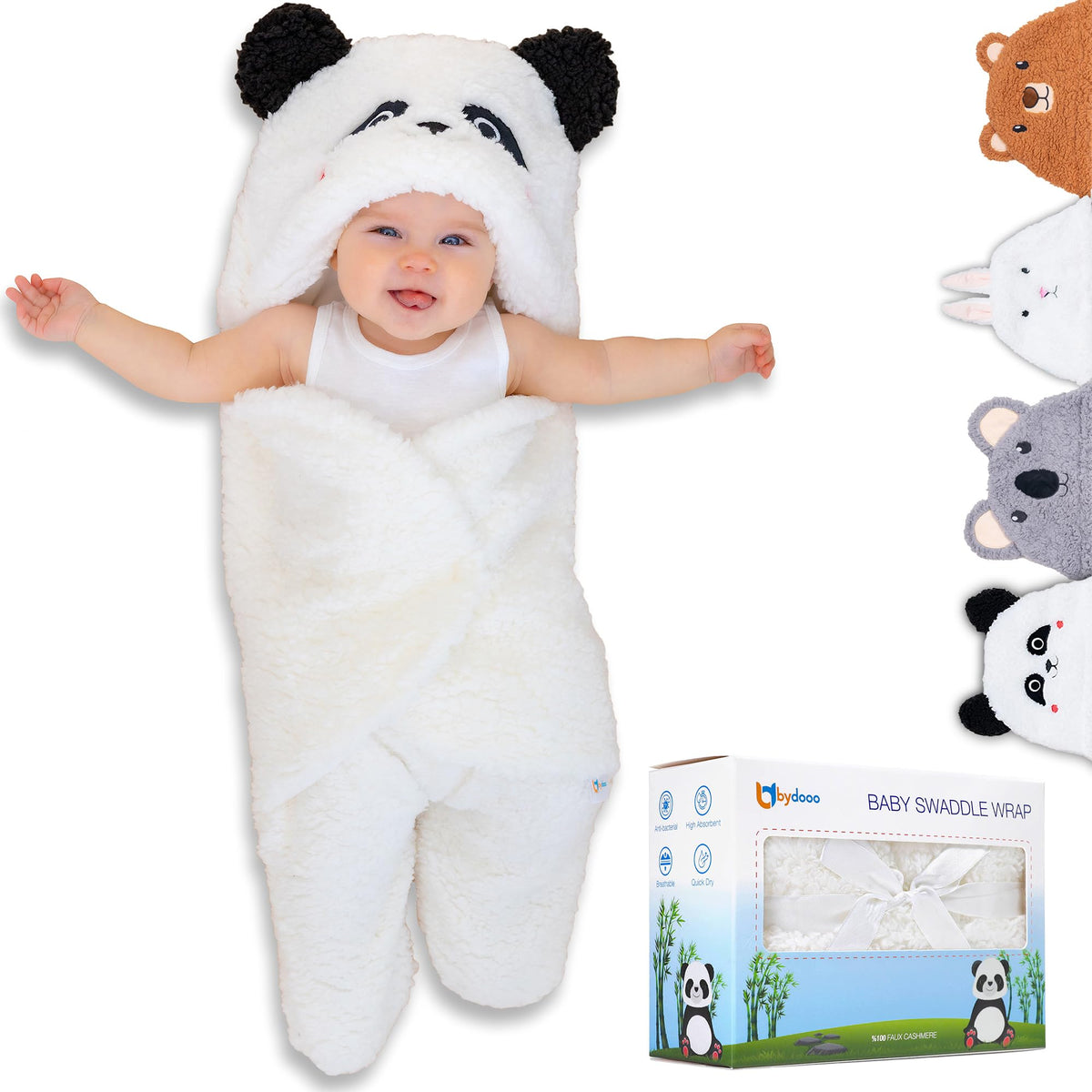 BYDOOO Panda swaddle blanket design offers ultra-soft newborn comfort.