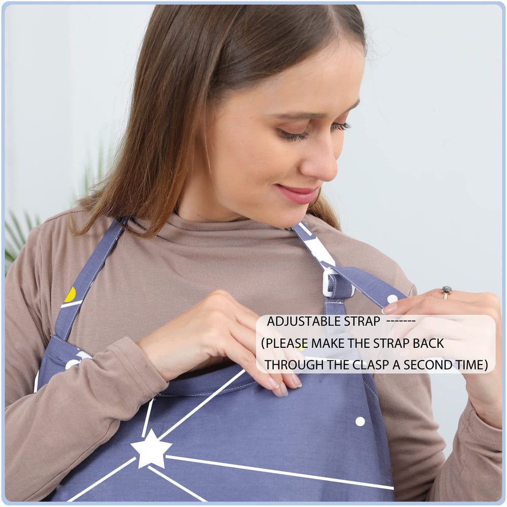 ByeBye Calorie nursing cover with adjustable neck strap for versatile fit