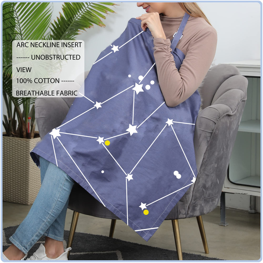 ByeBye Calorie nursing cover featuring arch-neckline for easy baby access