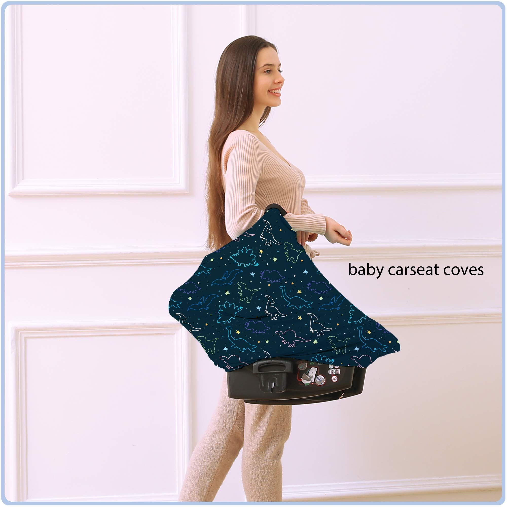 ByeBye Calorie multi-use cover demonstrates breathable fabric for carseat use.