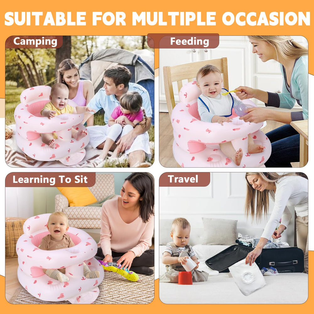 BYEQWB inflatable baby seat safe-materials non-toxic PVC keeps baby safe.