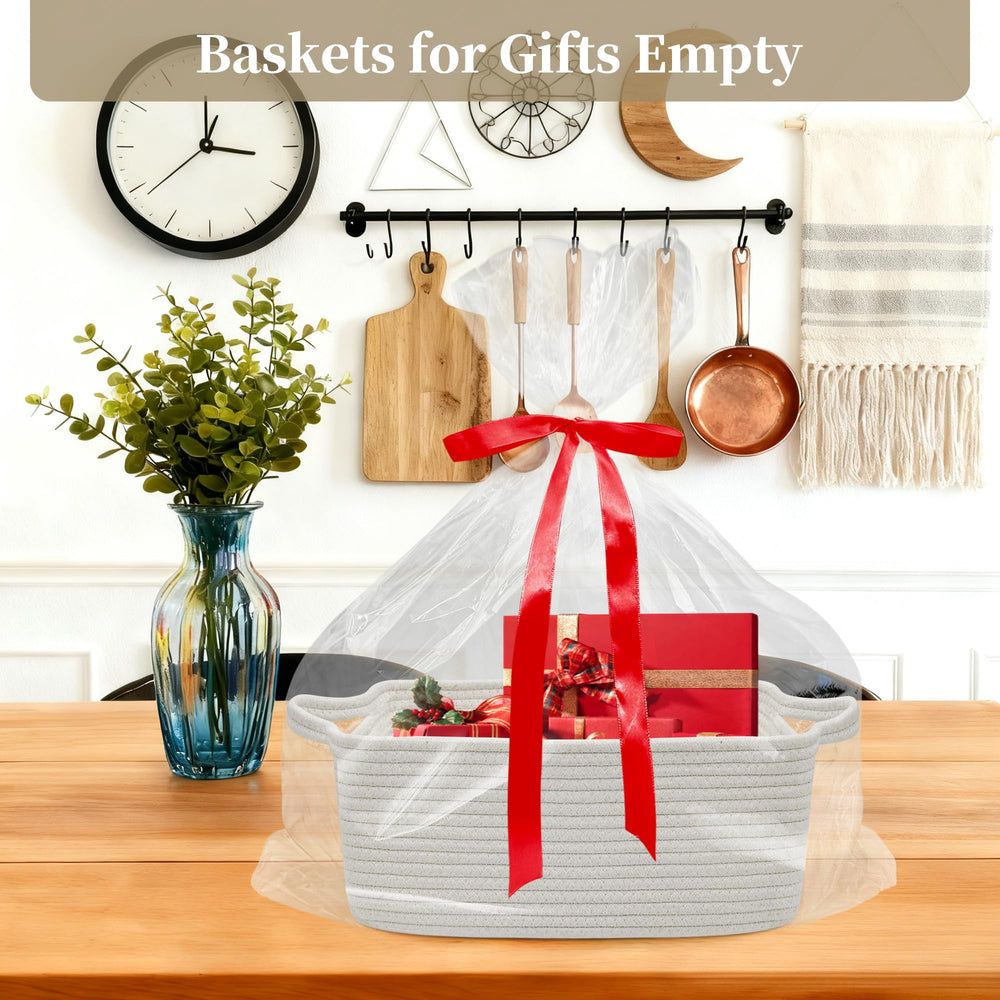 BYLSSNUK woven storage basket with sturdy rope design for organization