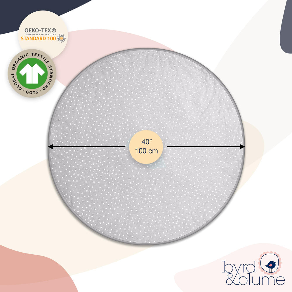 Byrd & Blume Portable and machine washable play mat for busy families.