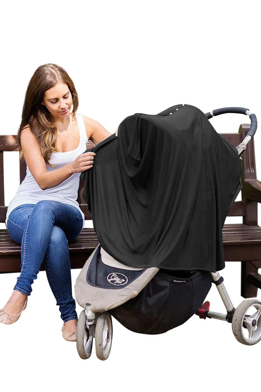 Byrd & Blume car seat canopy for quick sun and wind protection.