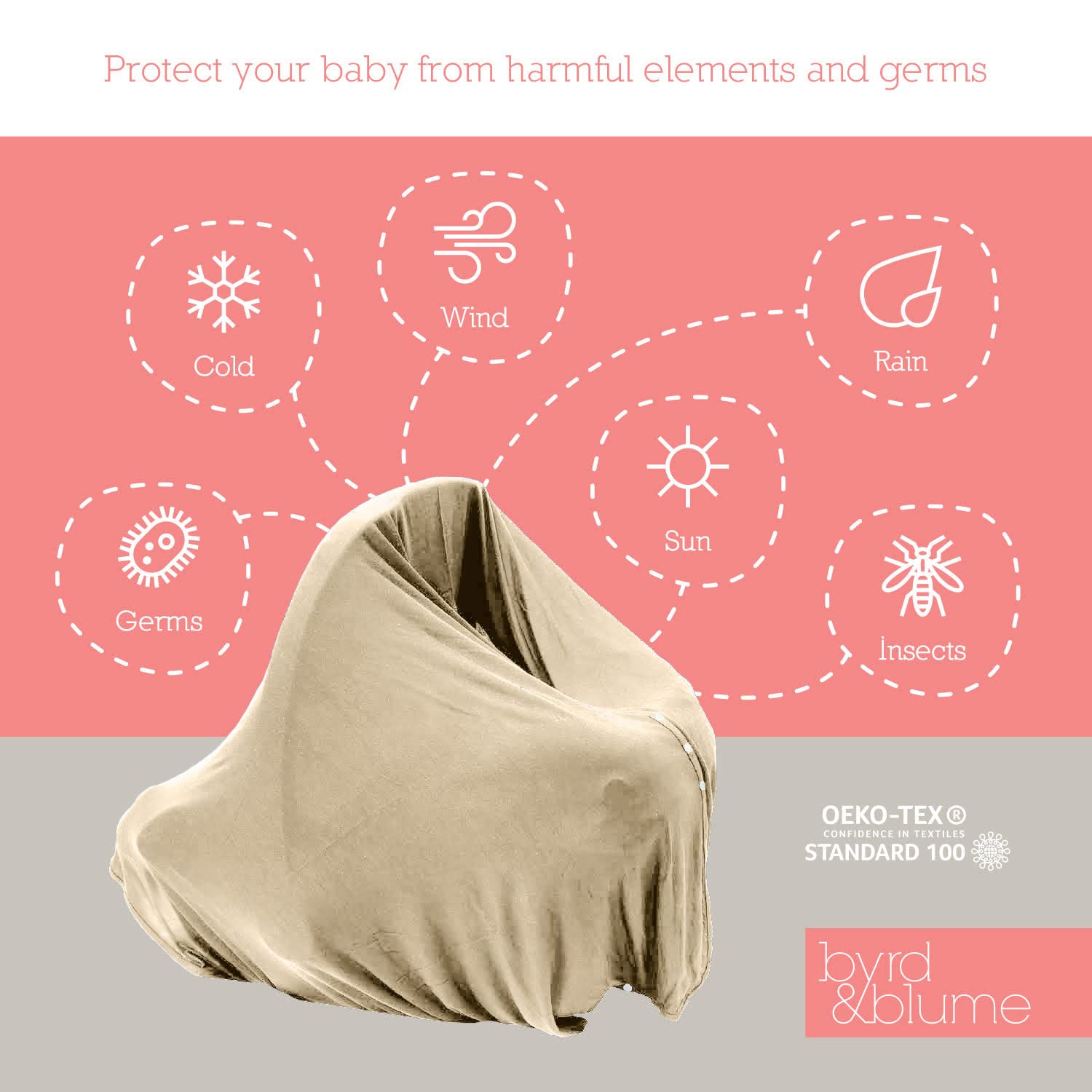 Byrd & Blume nursing shawl latte color lightweight wrap for versatile wear.