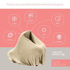 Byrd & Blume nursing shawl latte color lightweight wrap for versatile wear.
