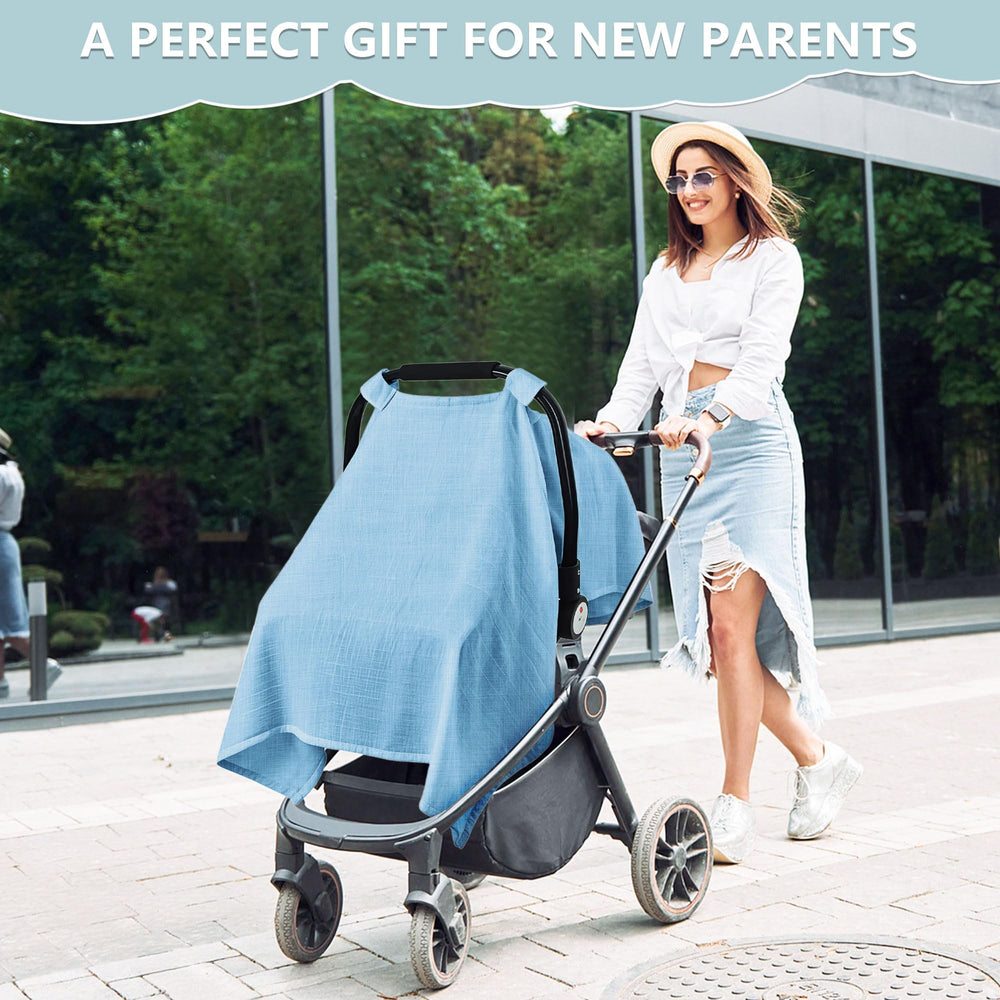 C COMCROSFLY blue design car seat cover offering breathable comfort and sun protection