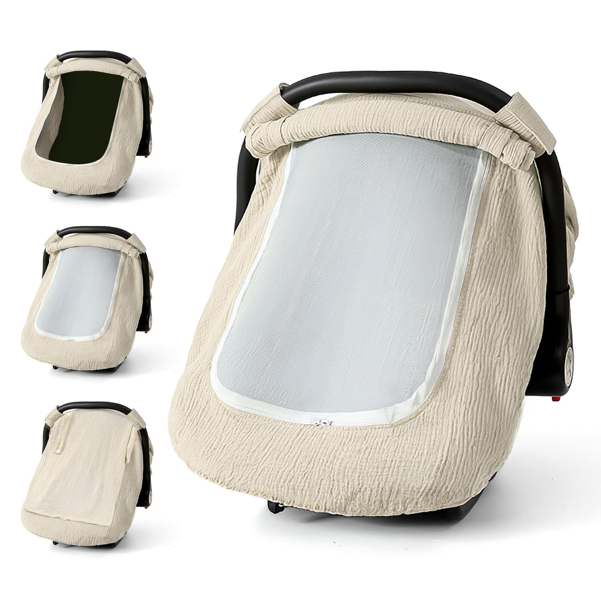 C COMCROSFLY Muslin cotton car seat cover Wheat close-up for breathability