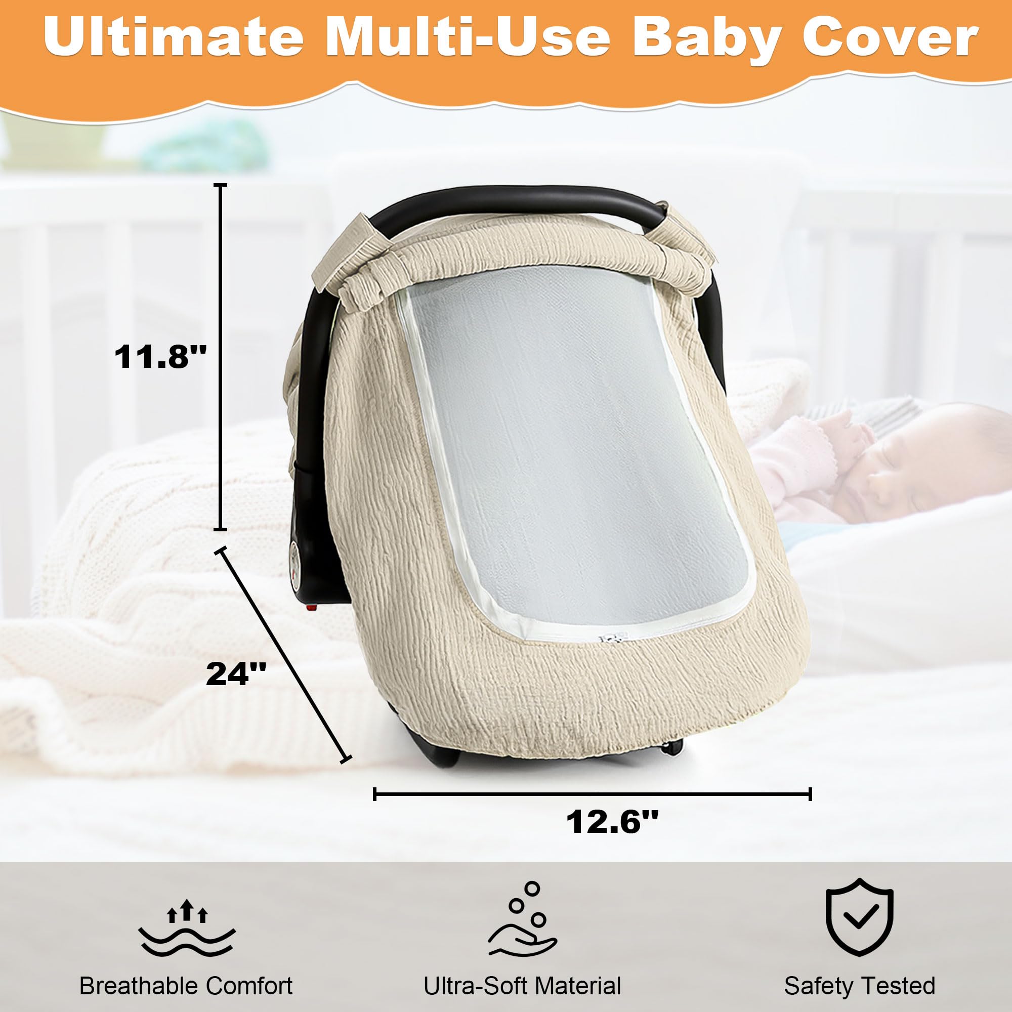 Gift-ready C COMCROSFLY Wheat car seat cover for baby showers