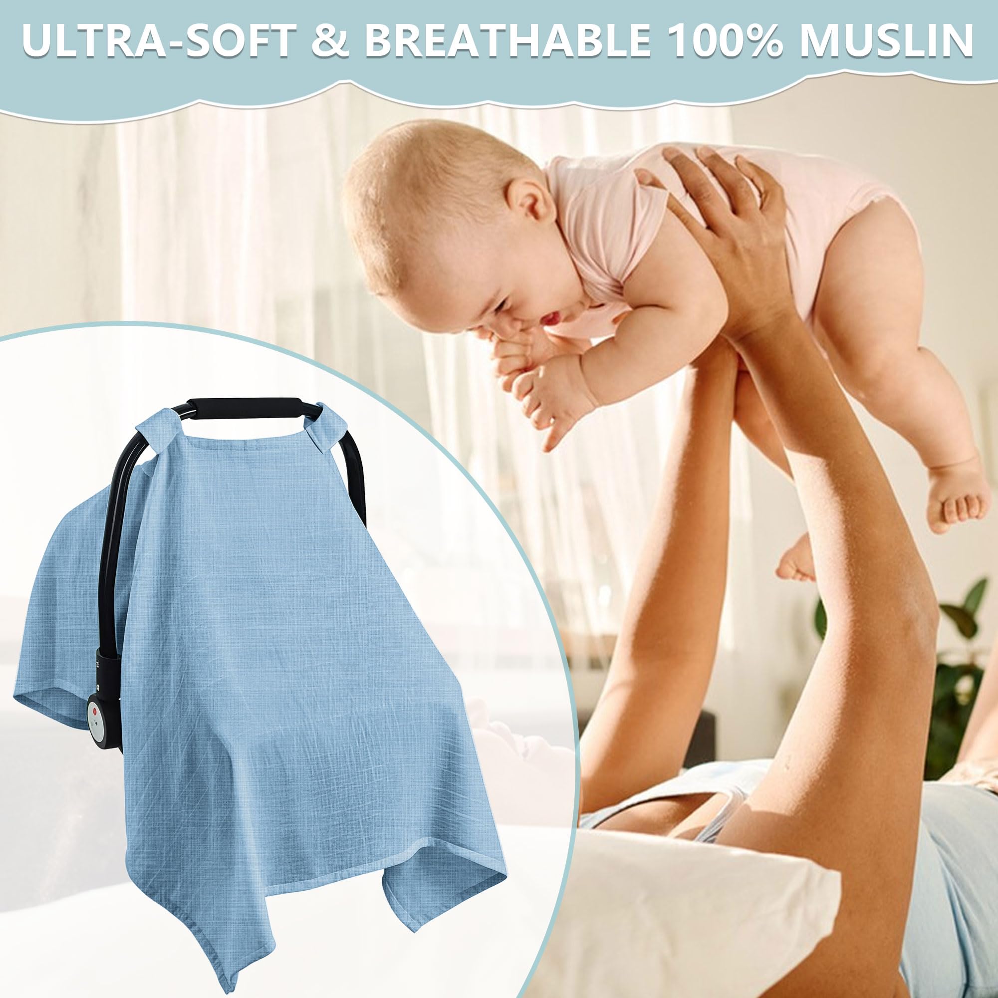 C COMCROSFLY blue nursing cover for on the go use with baby