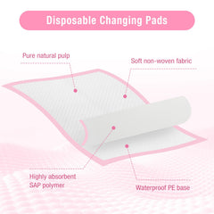 Cabaubl absorbent-core changing pad for moisture control.