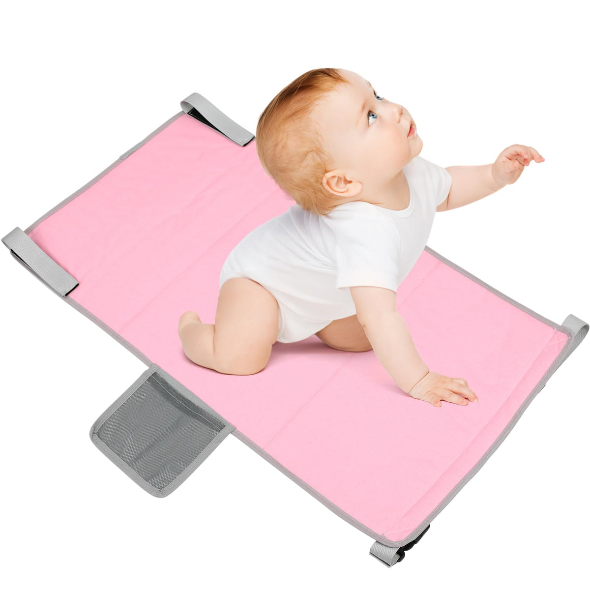 Cabilock Kids Airplane Seat Extender assembled on seat provides spacious toddler travel comfort.