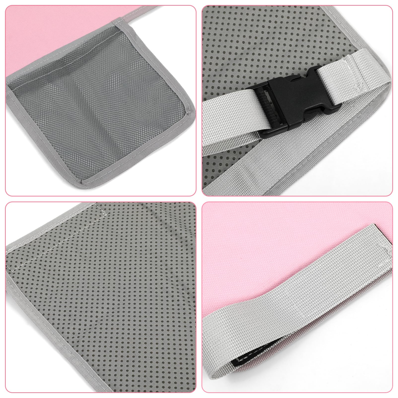 Cabilock secure-fit design shows stable attachment on airplane seat.