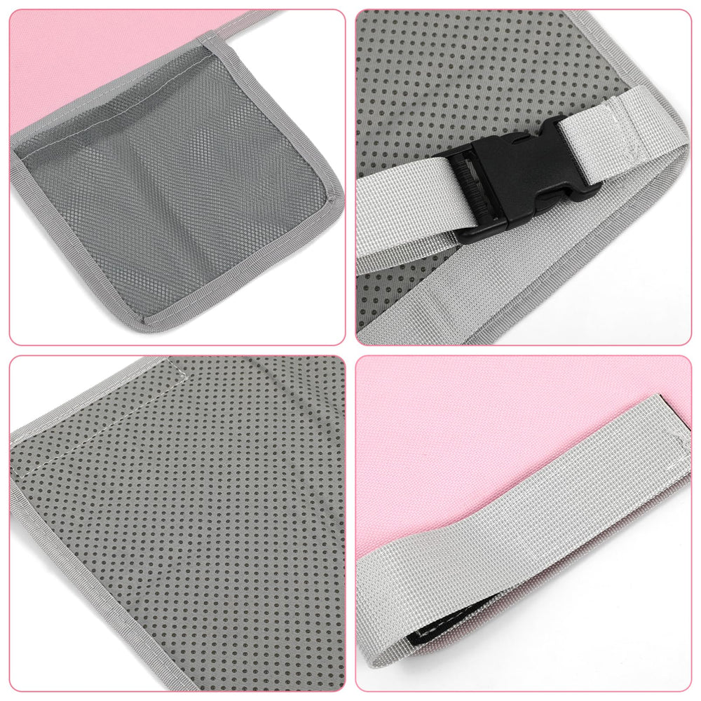 Cabilock secure-fit design shows stable attachment on airplane seat.
