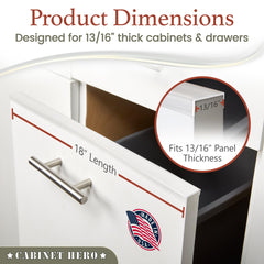 Cabinet Hero Slimline 18-inch protector on a cabinet edge for everyday wear.
