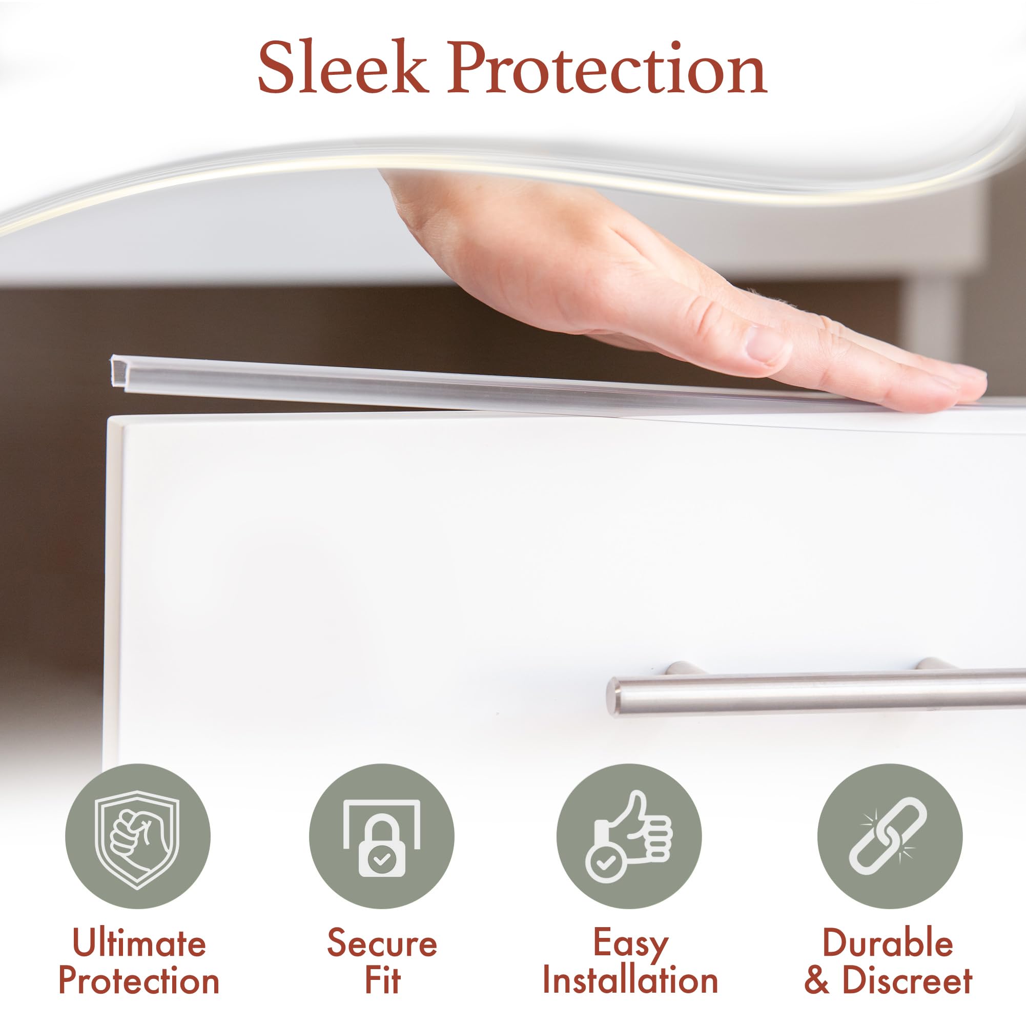 36-inch length trimmed to fit smaller doors with Cabinet Hero.
