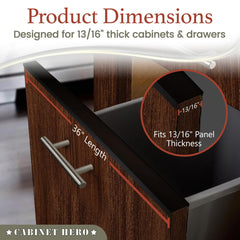 Cabinet Hero slimline edge protector being slipped onto cabinet edge for easy setup