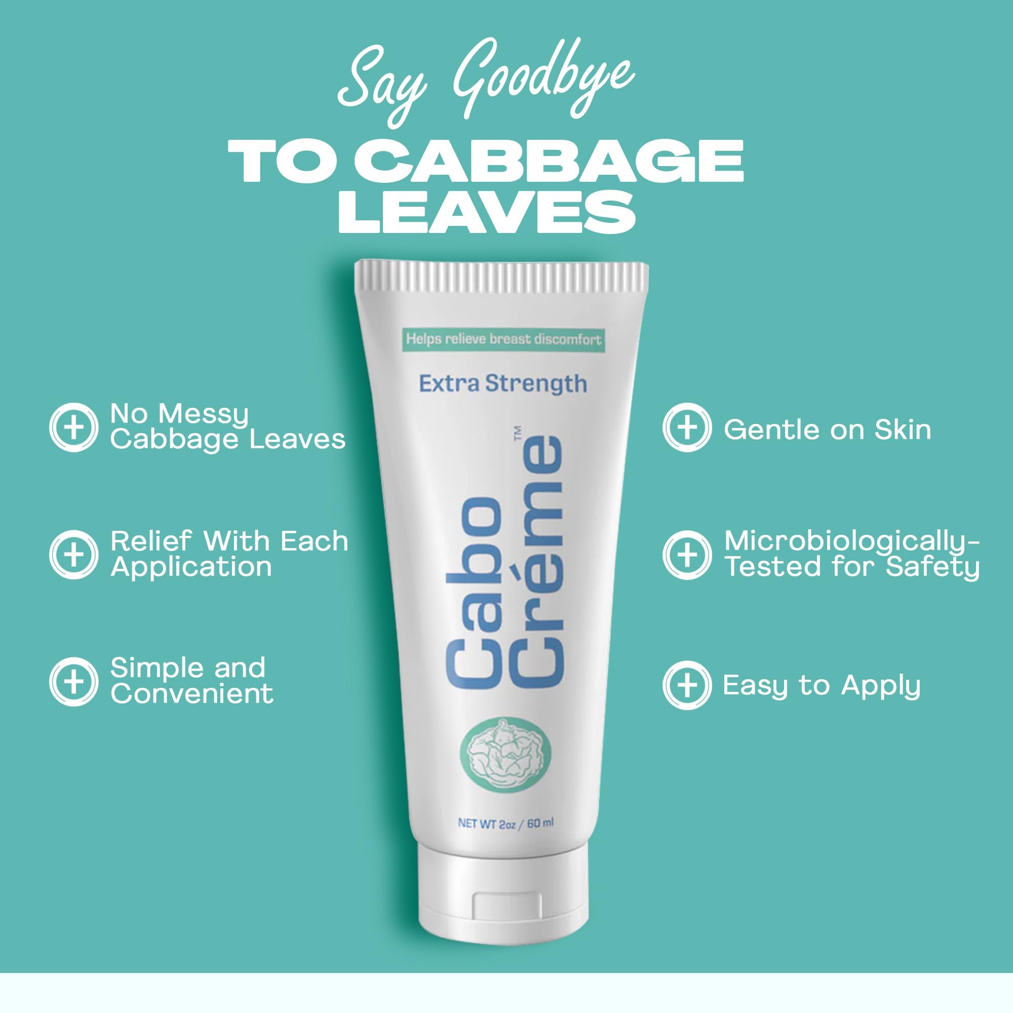 Cabocreme cucumber-grape-lavender formula provides cooling hydration for sore breasts.